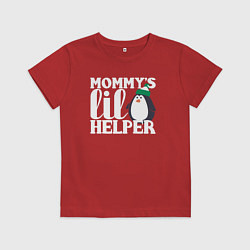 Футболка хлопковая детская Маленький мамин помощник, цвет: красный