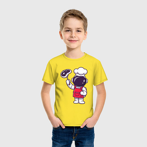 Детская футболка Повар космонавт / Желтый – фото 3