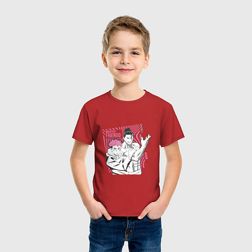 Детская футболка Магическая битва Итадори Besto friendo / Красный – фото 3