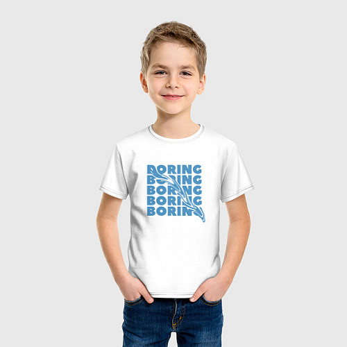 Детская футболка Скучное настроение boring / Белый – фото 3