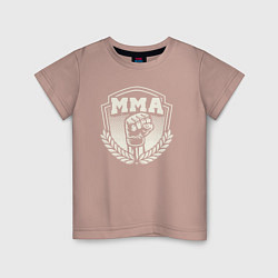 Футболка хлопковая детская Кулак MMA, цвет: пыльно-розовый