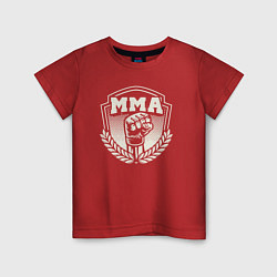 Футболка хлопковая детская Кулак MMA, цвет: красный