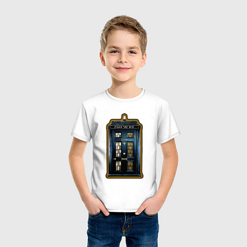 Детская футболка Tardis Sherlock / Белый – фото 3