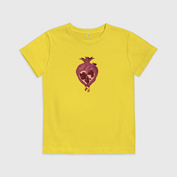 Футболка хлопковая детская Гранатовое сердце, цвет: желтый