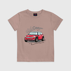 Футболка хлопковая детская Mini Cooper, цвет: пыльно-розовый