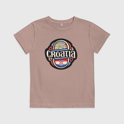 Футболка хлопковая детская Хорватия, цвет: пыльно-розовый