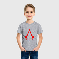 Футболка хлопковая детская Red logo of assassins, цвет: меланж — фото 2