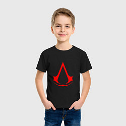 Футболка хлопковая детская Red logo of assassins, цвет: черный — фото 2