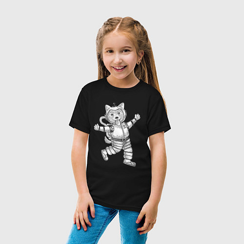 Детская футболка Пёсик астронавт / Черный – фото 4