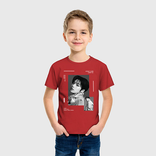 Детская футболка Stray kids IN / Красный – фото 3