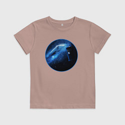 Футболка хлопковая детская Тардис в космическом пространстве, цвет: пыльно-розовый