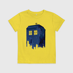 Футболка хлопковая детская Будка тардис, цвет: желтый