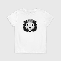Футболка хлопковая детская Дикий медвежий характер, цвет: белый