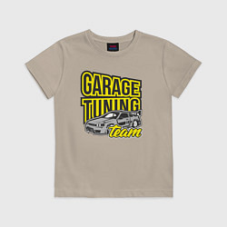 Футболка хлопковая детская Garage tuning team, цвет: миндальный