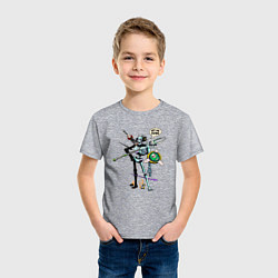 Футболка хлопковая детская Hit me boyo Hades skeleton, цвет: меланж — фото 2