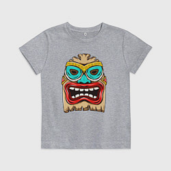 Футболка хлопковая детская Зубастый идол, цвет: меланж