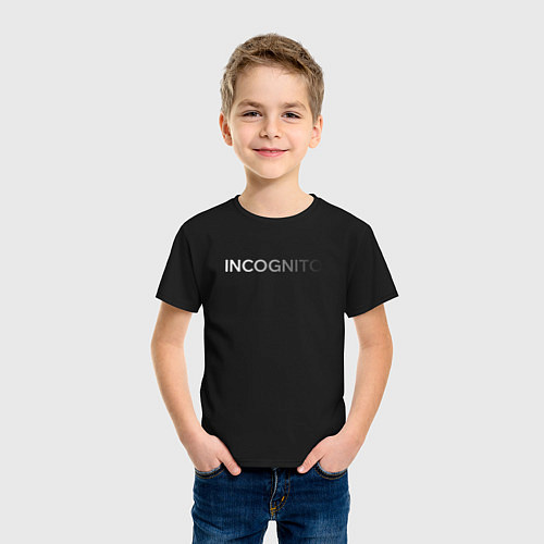 Детская футболка Incognito - градиентная надпись / Черный – фото 3