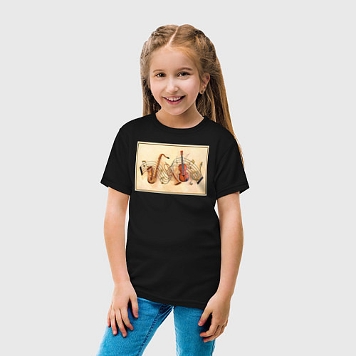 Детская футболка Музыка нас связала / Черный – фото 4