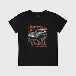 Футболка хлопковая детская Rx7 Twin turbo, цвет: черный