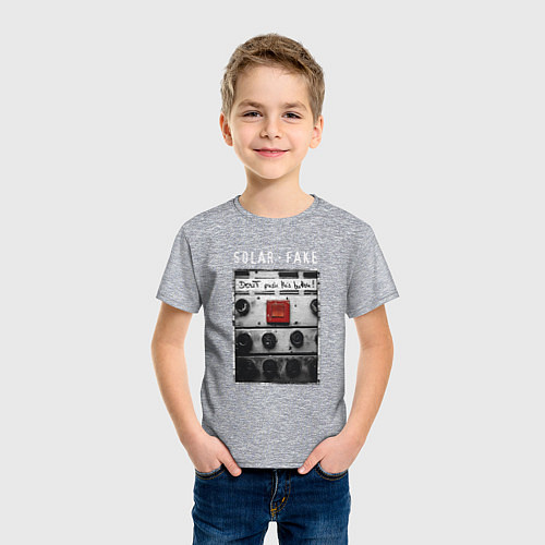 Детская футболка Solar Fake - Dont push the button / Меланж – фото 3