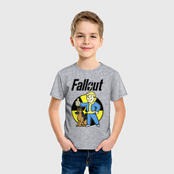 Футболка хлопковая детская Vault boy and dog, цвет: меланж — фото 2