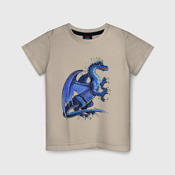 Футболка хлопковая детская Azure dragon, цвет: миндальный