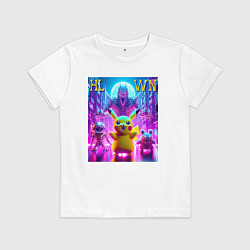 Футболка хлопковая детская Monster Pikachu - halloween fantasy, цвет: белый