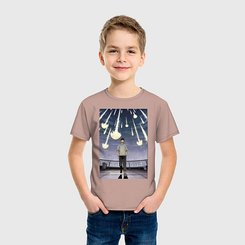 Детская футболка Кайдзю номер восемь Кафка Хибино звездопад / Пыльно-розовый – фото 3