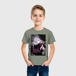 Футболка хлопковая детская Магическая битва Мэй Мэй маг первого класса, цвет: авокадо — фото 2