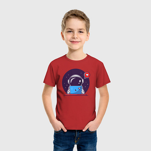 Детская футболка Spaceman programmer / Красный – фото 3