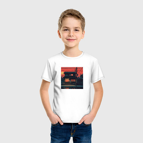 Детская футболка Дом на закате в стиле Аниме / Белый – фото 3