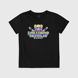 Футболка хлопковая детская Lollipop chainsaw repop logo, цвет: черный