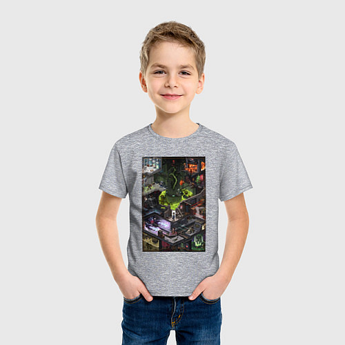 Детская футболка Half life 1 - levels and bosses / Меланж – фото 3