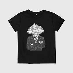 Футболка хлопковая детская Босс туча, цвет: черный