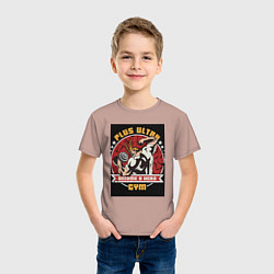 Футболка хлопковая детская Моя геройская академия Всемогущий зал, цвет: пыльно-розовый — фото 2