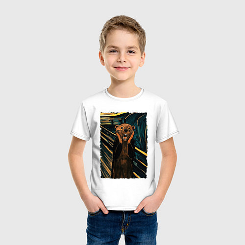 Детская футболка Бобер курва крик / Белый – фото 3