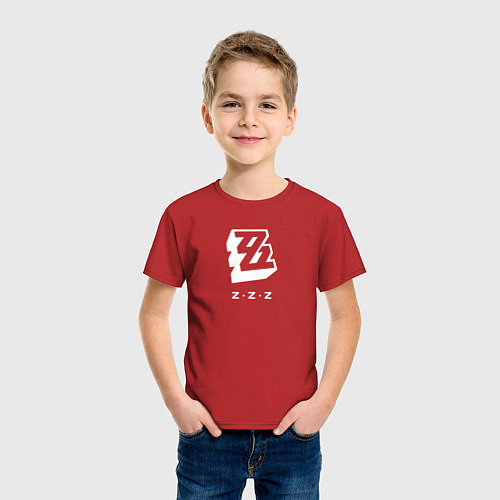 Детская футболка Zenless Zone Zero logo / Красный – фото 3