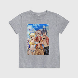 Футболка хлопковая детская Хвост Феи Нацу Драгнил Грей Фуллбастер, цвет: меланж