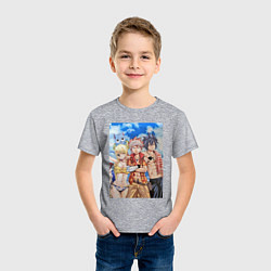 Футболка хлопковая детская Хвост Феи Нацу Драгнил Грей Фуллбастер, цвет: меланж — фото 2