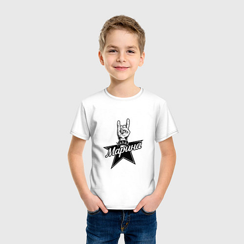 Детская футболка Марина рок звезда / Белый – фото 3