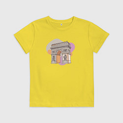 Футболка хлопковая детская Каменная-арка, цвет: желтый