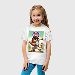 Футболка хлопковая детская Lion - batter Chicago cubs, цвет: белый — фото 2