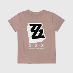 Футболка хлопковая детская Zenless zone zero лого, цвет: пыльно-розовый