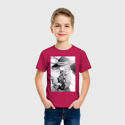 Детская футболка Реинкарнация безработного Рокси Мигурдия учитель м / Маджента – фото 3