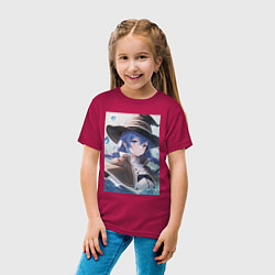 Футболка хлопковая детская Реинкарнация безработного Рокси Мигурд, цвет: маджента — фото 2