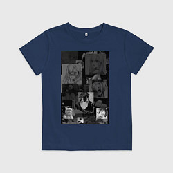 Футболка хлопковая детская Эта фарфоровая кукла влюбилась, цвет: тёмно-синий