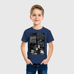 Футболка хлопковая детская Эта фарфоровая кукла влюбилась, цвет: тёмно-синий — фото 2