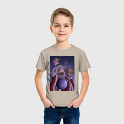 Футболка хлопковая детская Чёрный клевер Юлиус король магов, цвет: миндальный — фото 2