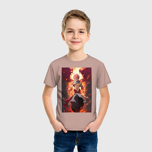 Детская футболка Хвост Феи Нацу Драгнил дракон / Пыльно-розовый – фото 3