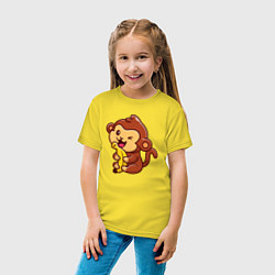 Футболка хлопковая детская Monkey banana, цвет: желтый — фото 2